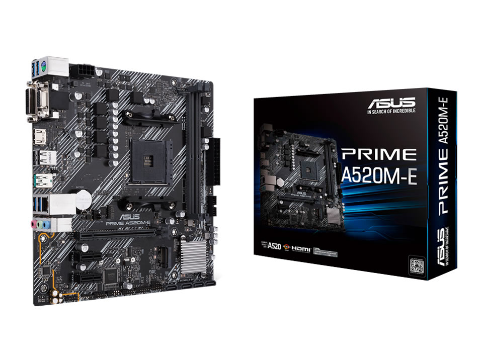 MB ASUS PRIME A520M-E p/ AMD AM4 2xDDR4/1xPCI-e/4xSATA/1xM.2