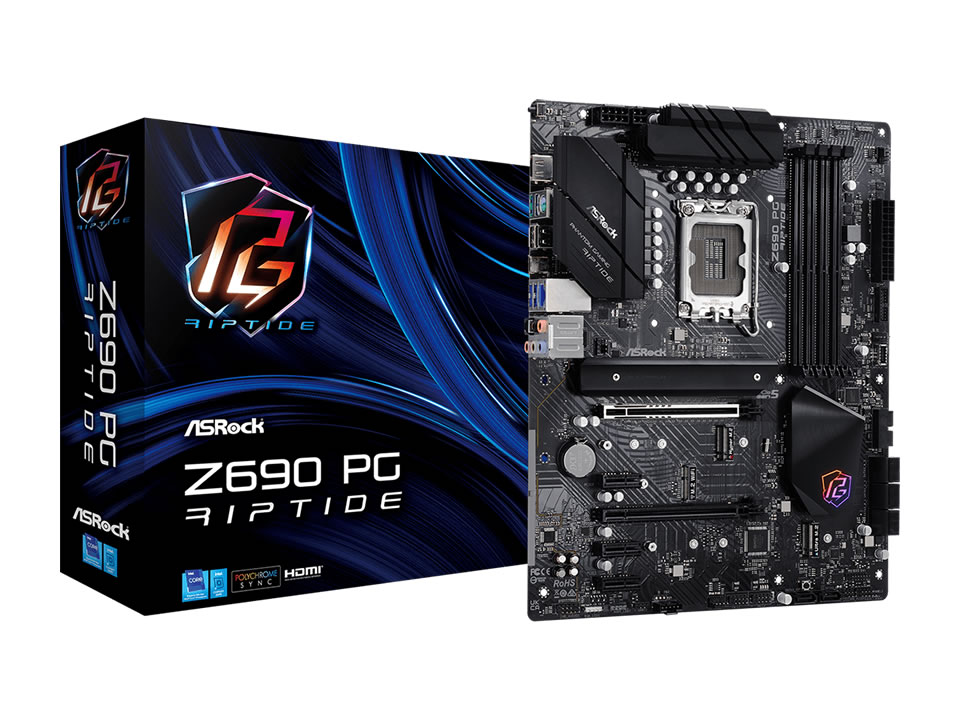 MB ASROCK Z690 PG RIPTIDE p/ Intel LGA1700 4xDDR4/2xPCI-e/8xSATA/3xM.2