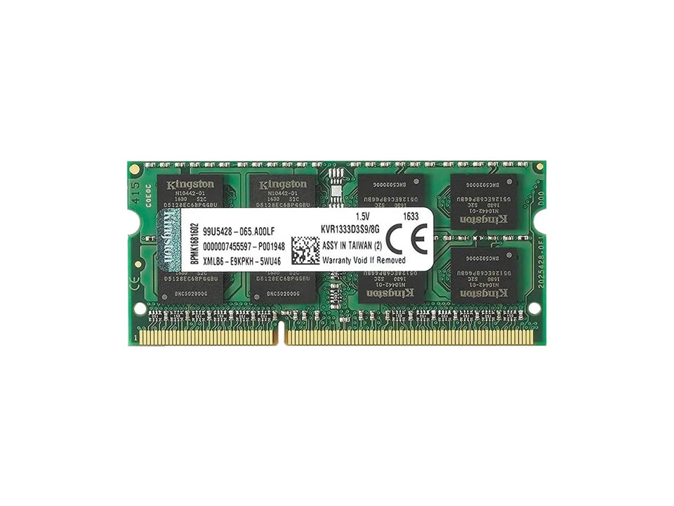 Memória NOTEBOOK 8GB DDR3 1333MHz/1.5V (PC3-10600) KINGSTON ValueRAM [KVR1333D3S9/8G]