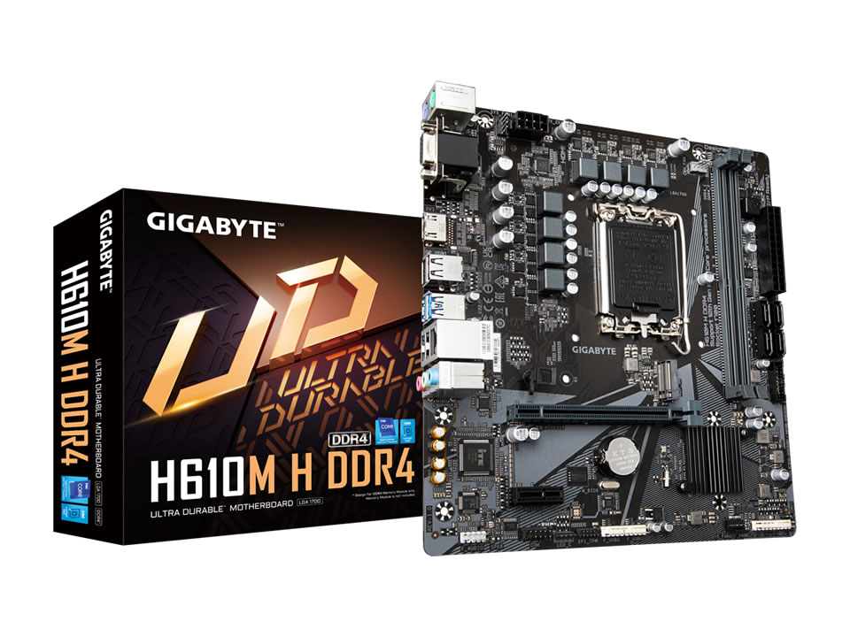 MB GIGABYTE H610M H DDR4 p/ Intel LGA1700 2xDDR4/1xPCI-e/4xSATA/1xM.2