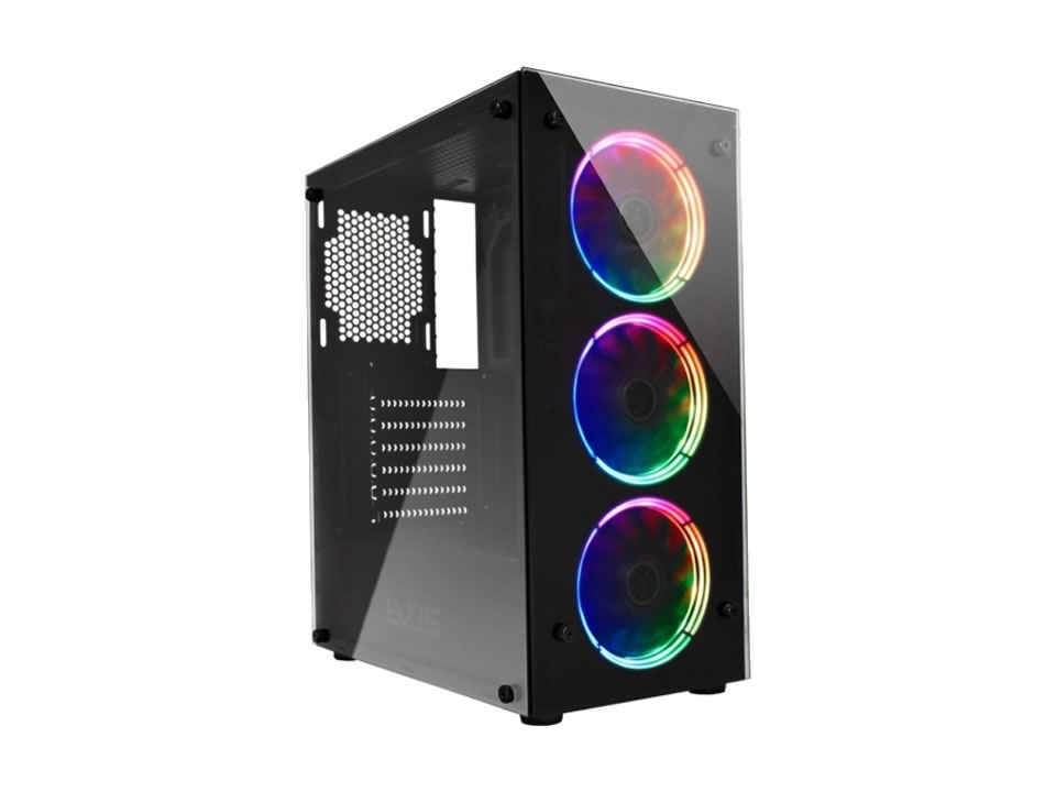 Gabinete ATX EVUS EV-G16 RGB Preto - SEM FONTE (2U2/1U3/HDA/0B5/VT/FI/3F)