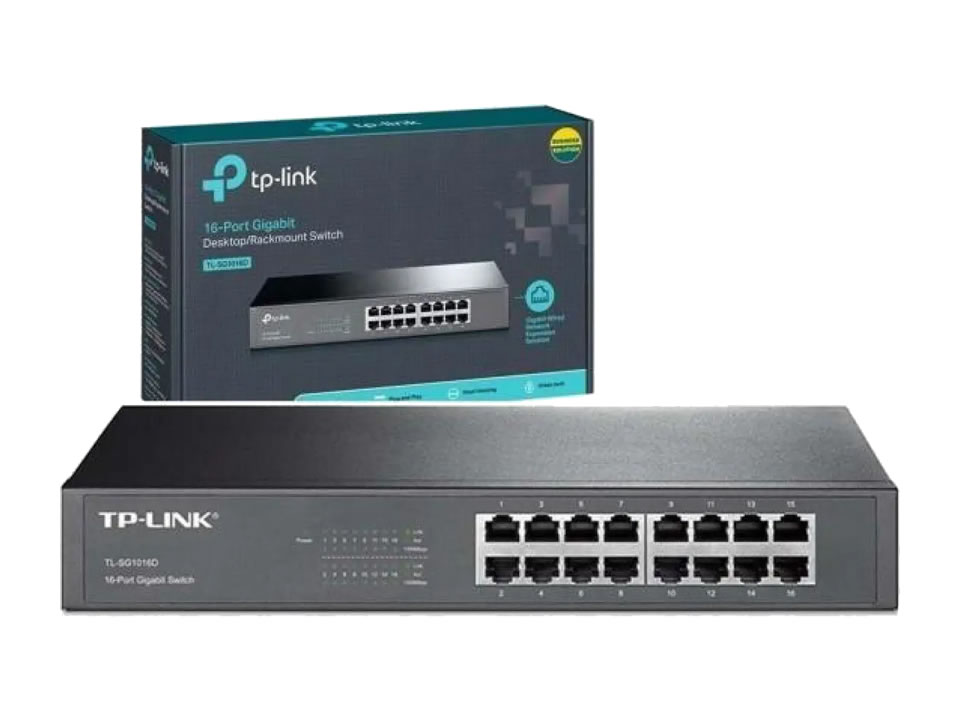 Switch 16 portas 10/100/1000 Mbps TP-LINK [TL-SG1016D] (Rack/Desktop)