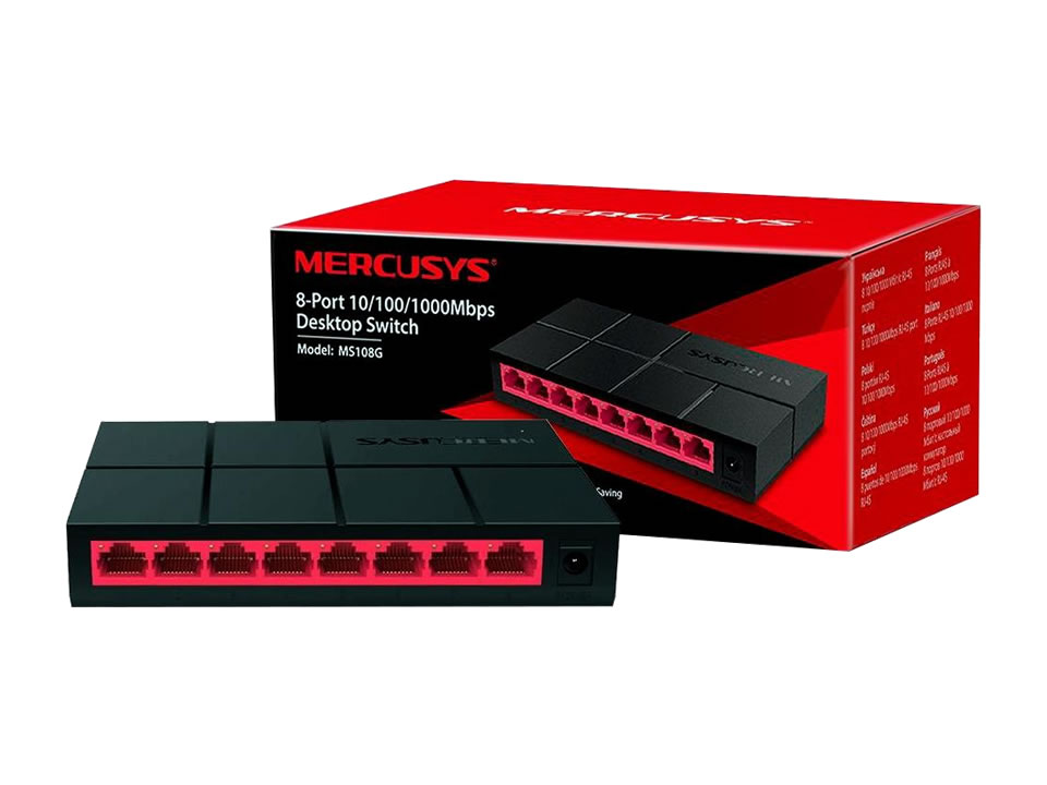 Switch 08 portas 10/100/1000 Mbps MERCUSYS [MS108G]