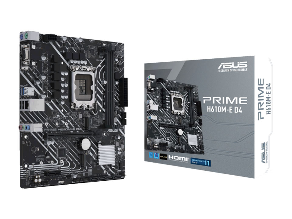 MB ASUS PRIME H610M-E D4 p/ Intel LGA1700 2xDDR4/1xPCI-e/4xSATA/2xM.2