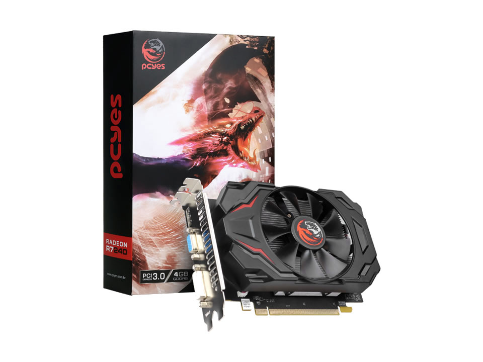 VGA PCI-e AMD Radeon R7 240 PCYES 4GB DDR5 128 bits [PJR72404G182BSF/PJ7R240DR5] (VGA/DVI-D/HDMI)