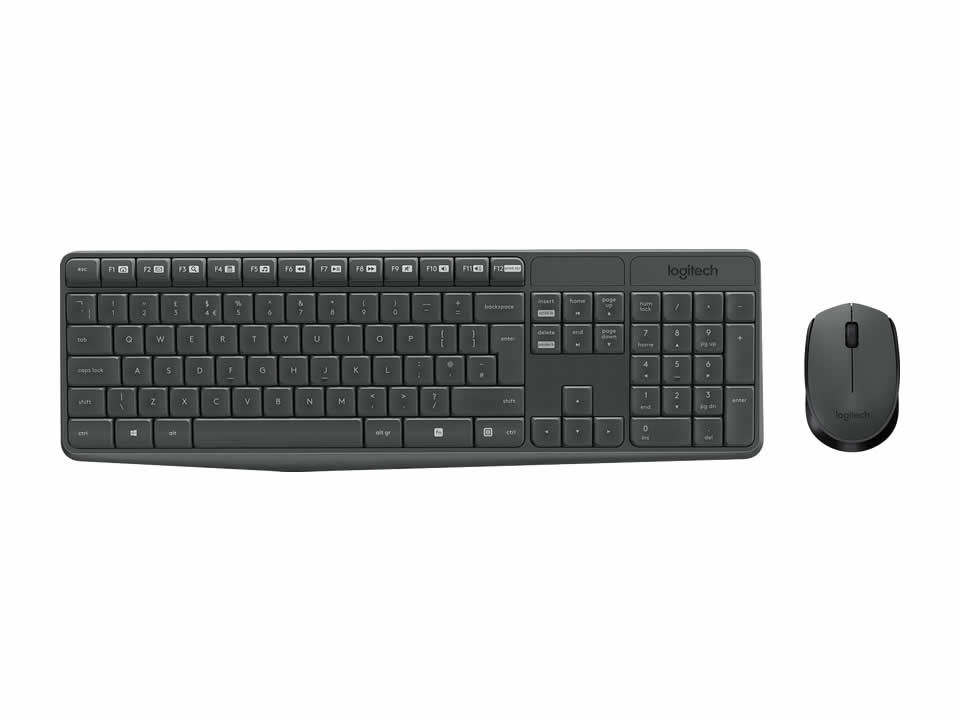 Kit Teclado + Mouse Sem Fio USB LOGITECH MK235 Cinza