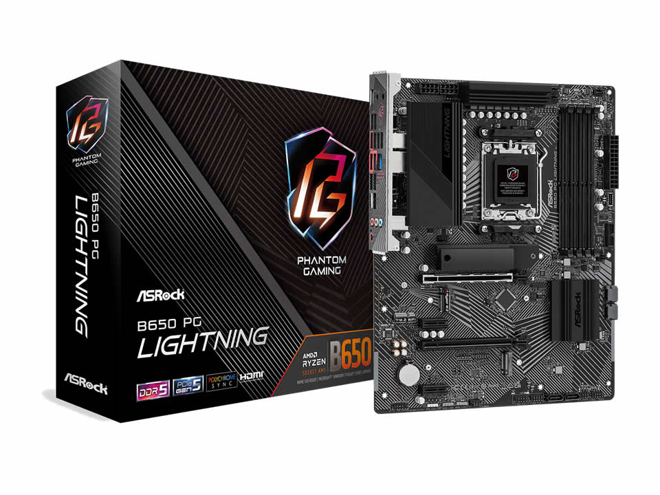 MB ASROCK B650 PG LIGHTNING p/ AMD AM5 4xDDR5/2xPCI-e/4xSATA/3xM.2