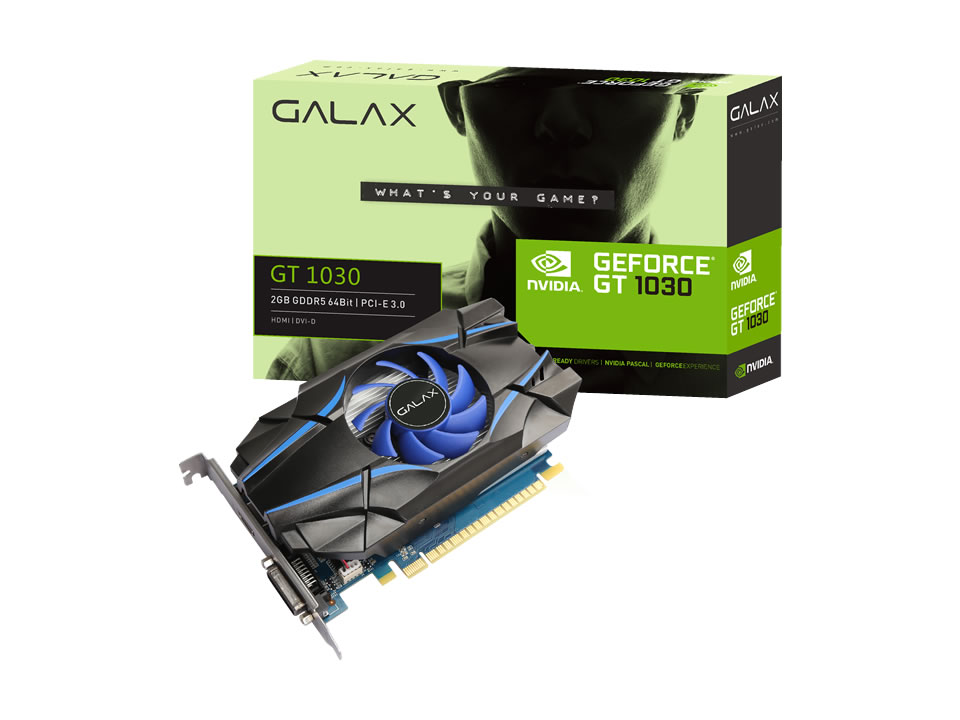 VGA PCI-e GeForce GT1030 GALAX 2GB DDR5 64 bits [30NPH4HVQ4ST] (DVI-D/HDMI)