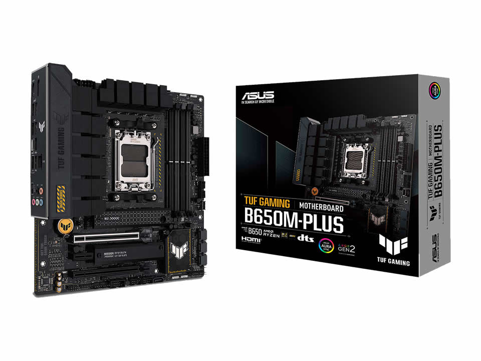 MB ASUS TUF GAMING B650M-PLUS p/ AMD AM5 4xDDR5/2xPCI-e/4xSATA/2xM.2