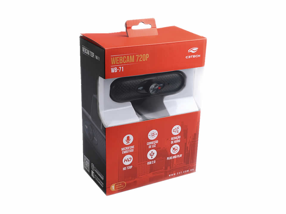 Webcam C3TECH 720P [WB-71BK] USB