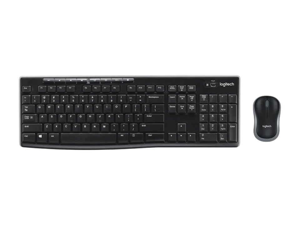 Kit Teclado + Mouse Sem Fio USB LOGITECH MK270 Multimídia Preto