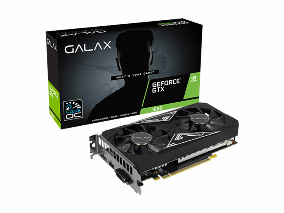 VGA PCI-e GeForce GTX1650 GALAX EX PLUS 1-Click OC 4GB DDR6 128 bits [65SQL8DS93E1] (DVI-D/HDMI/DP)