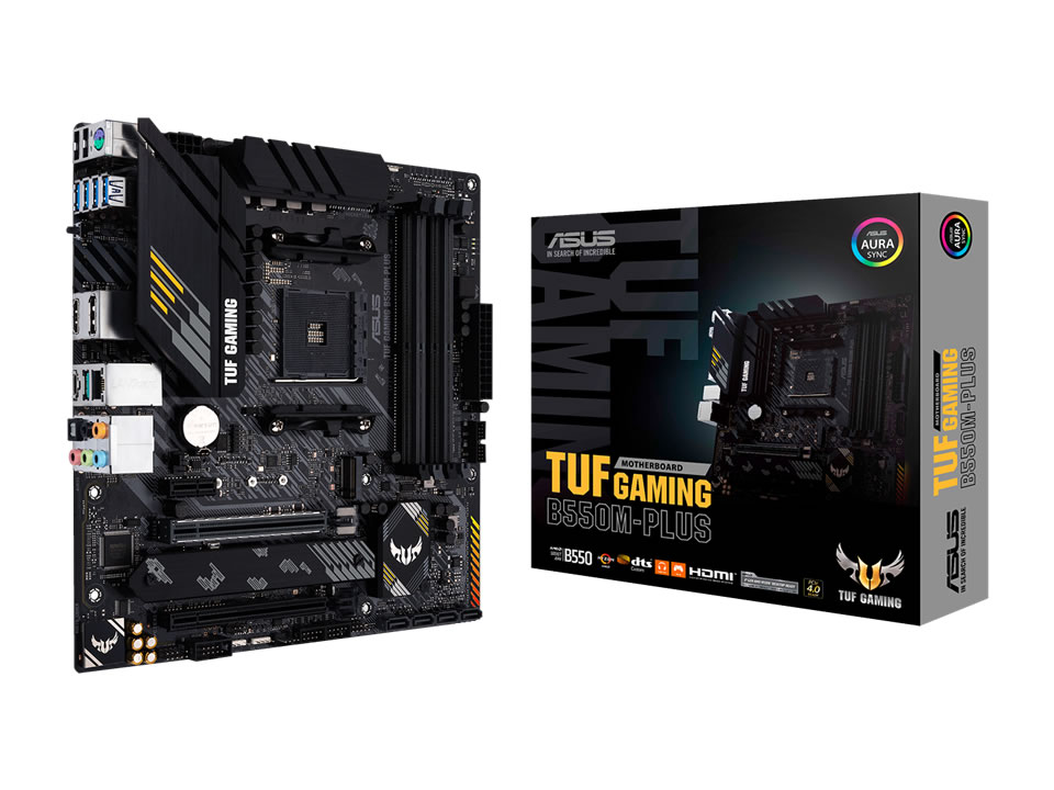 MB ASUS TUF GAMING B550M-PLUS p/ AMD AM4 4xDDR4/2xPCI-e/4xSATA/2xM.2