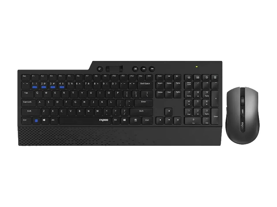 Kit Teclado + Mouse Sem Fio USB RAPOO 8200T [RA005] Preto (Multi-Mode: Bluetooth / 2.4G)