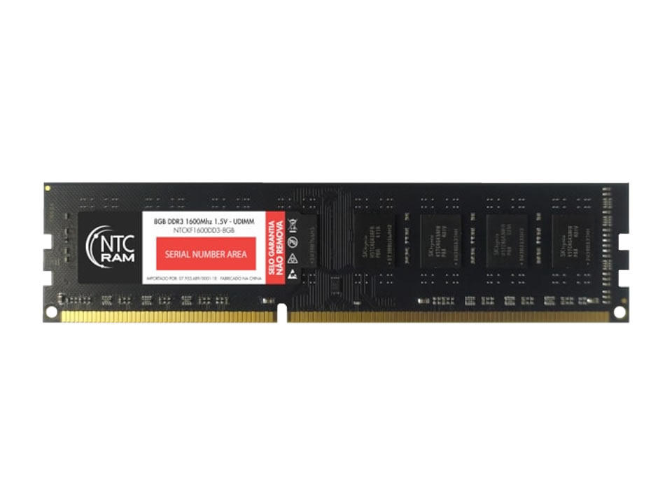 Memória 8GB DDR3 1600MHz/1.5V (PC3-12800) NTC [NTCKF1600DD3-8GB]