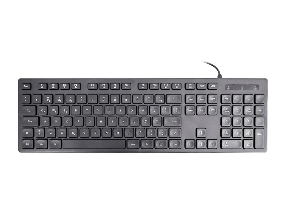 Teclado USB K-MEX KM-D628 Multimídia Preto