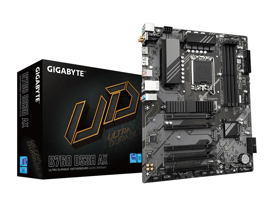 MB GIGABYTE B760 DS3H AX p/ Intel LGA1700 4xDDR5/5xPCI-e/4xSATA/2xM.2