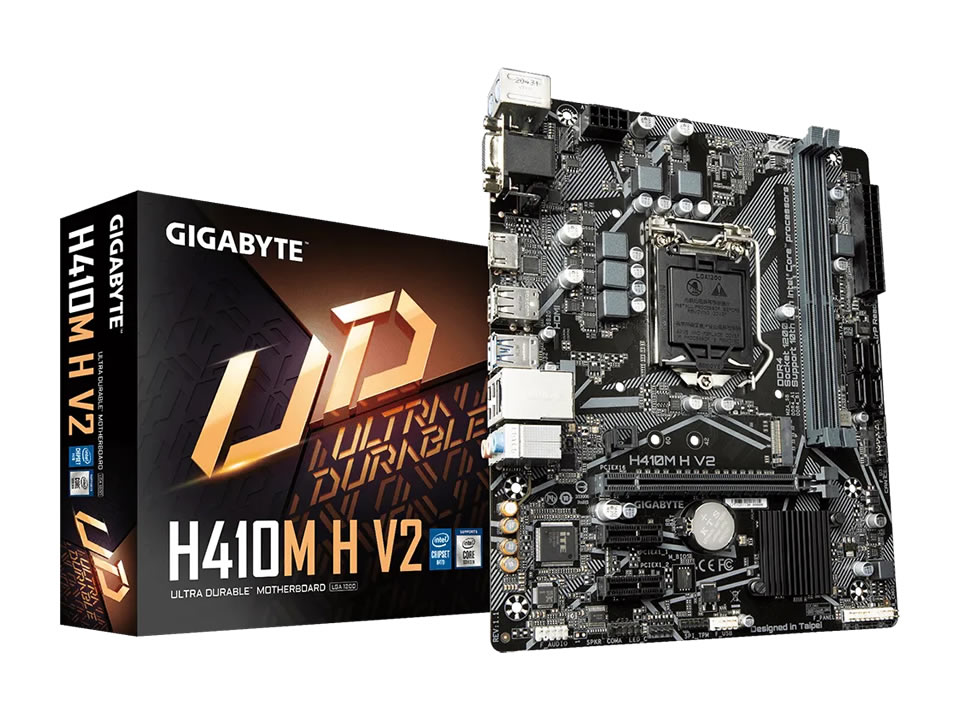 MB GIGABYTE H410M H V2 p/ Intel LGA1200 2xDDR4/1xPCI-e/4xSATA/1xM.2