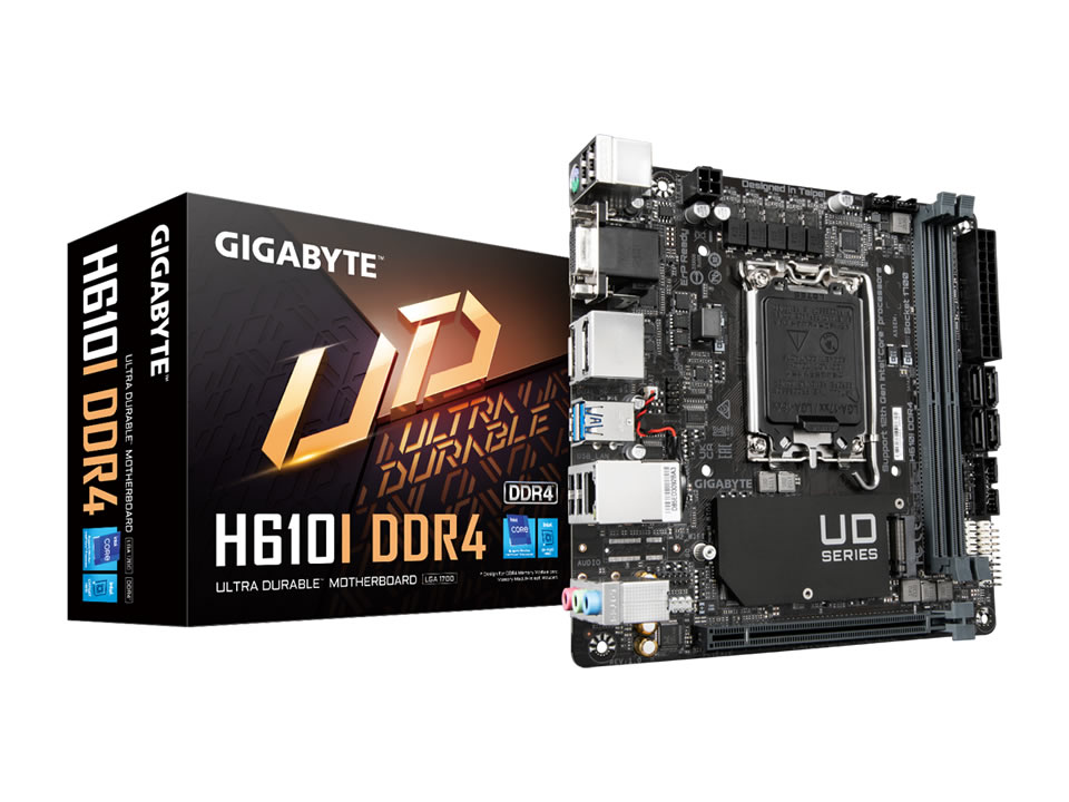 MB GIGABYTE H610I DDR4 p/ Intel LGA1700 2xDDR4/1xPCI-e/4xSATA/1xM.2