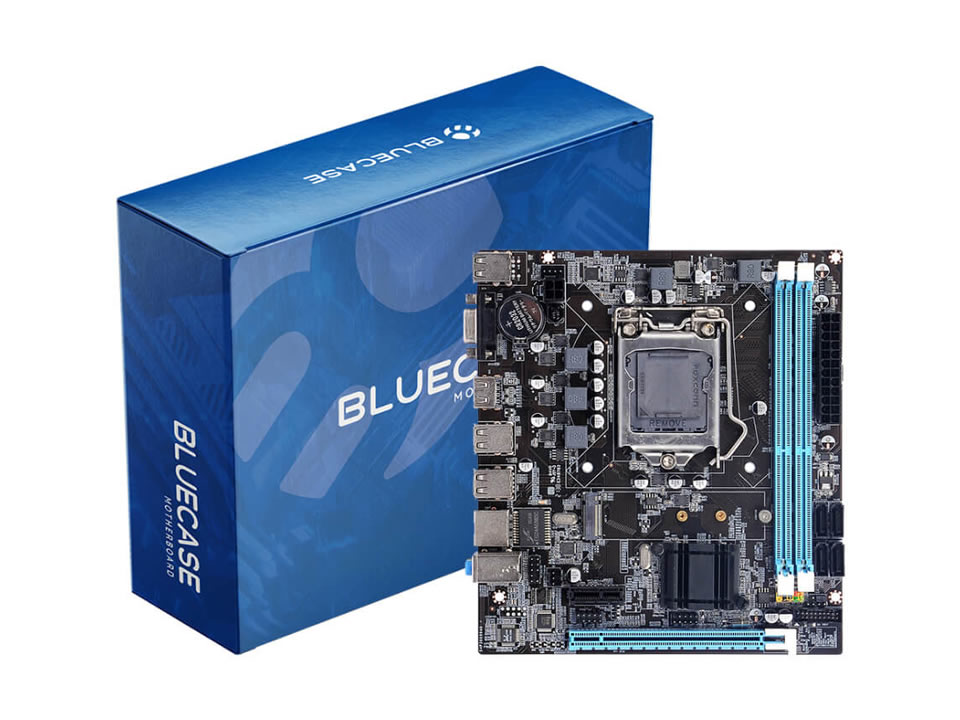 MB BLUECASE H61 BMBH61-G2HG-M2 p/ Intel LGA1155 2xDDR3/1xPCI-e/3xSATA/1xM.2