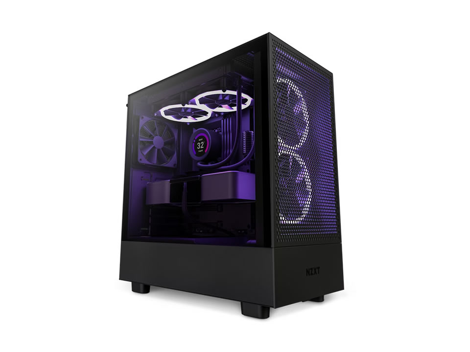 Gabinete ATX NZXT H5 FLOW BLACK [CC-H51FB-01] - SEM FONTE (1U3/1U3C/HDAP3/VT/FI/2F)