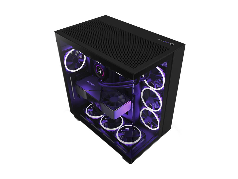 Gabinete ATX NZXT H9 FLOW BLACK [CM-H91FB-01] - SEM FONTE (2U3/1U3C/HDAP3/VT/FL/4F)