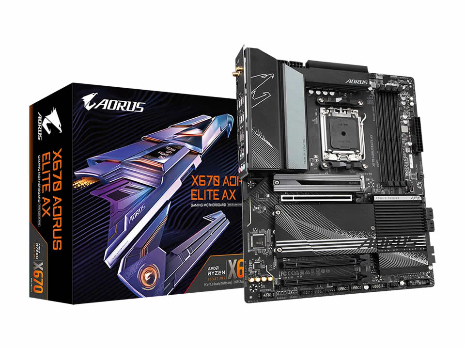 MB GIGABYTE X670 AORUS ELITE AX p/ AMD AM5 4xDDR5/3xPCI-e/4xSATA/4xM.2