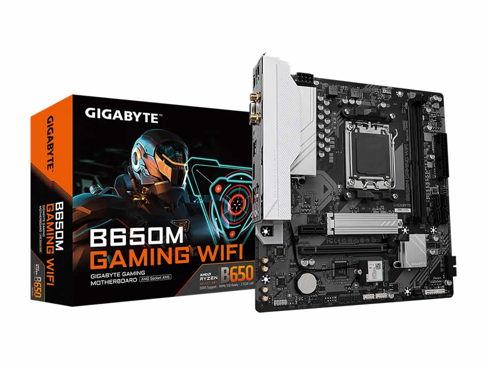 MB GIGABYTE B650M GAMING WIFI p/ AMD AM5 2xDDR5/1xPCI-e/4xSATA/1xM.2