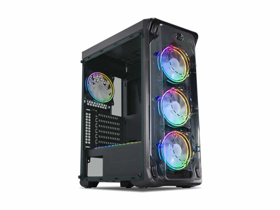 Gabinete ATX GAMING MASTER Dark Trooper [CG-A1B1] - SEM FONTE (2U2/1U3/HDA/TA/FI/3F)