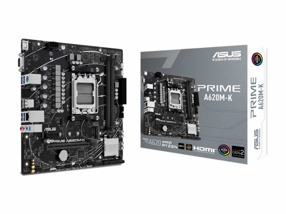 MB ASUS PRIME A620M-K p/ AMD AM5 2xDDR5/1xPCI-e/4xSATA/1xM.2