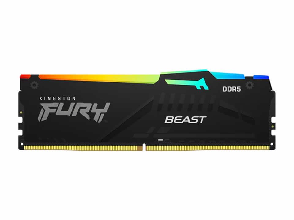 Memória 16GB DDR5 5600MHz/1.25V (PC5-44800) KINGSTON FURY Beast RGB [KF556C40BBA-16]