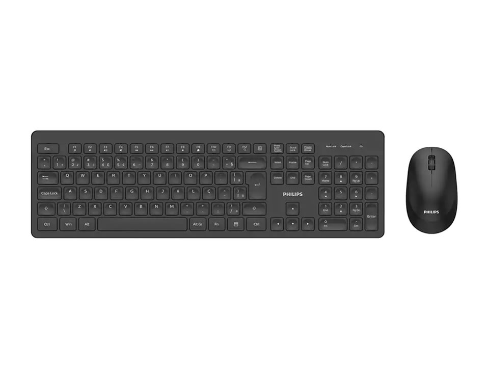 Kit Teclado + Mouse Sem Fio PHILIPS 3000 Series [SPT6308] Preto