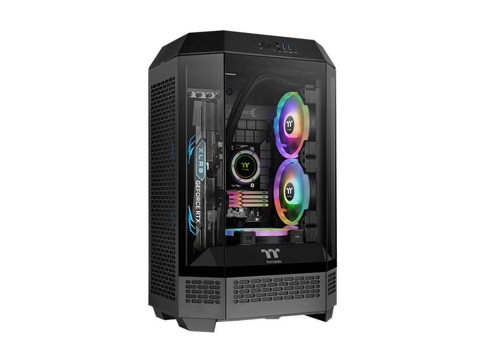 Gabinete Micro ATX THERMALTAKE Tower 300 Black Edition [CA-1Y4-00S1WN-00] - SEM FONTE (2U3/1U3C/HDA/VT/FI/2F)