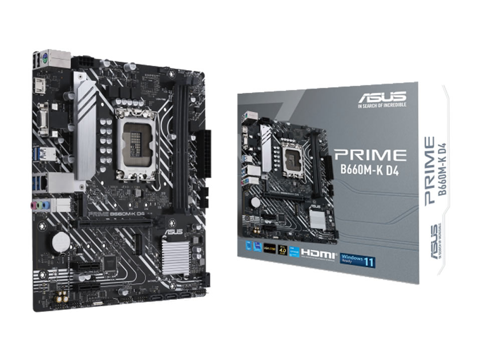 MB ASUS PRIME B660M-K D4 p/ Intel LGA1700 2xDDR4/1xPCI-e/4xSATA/2xM.2