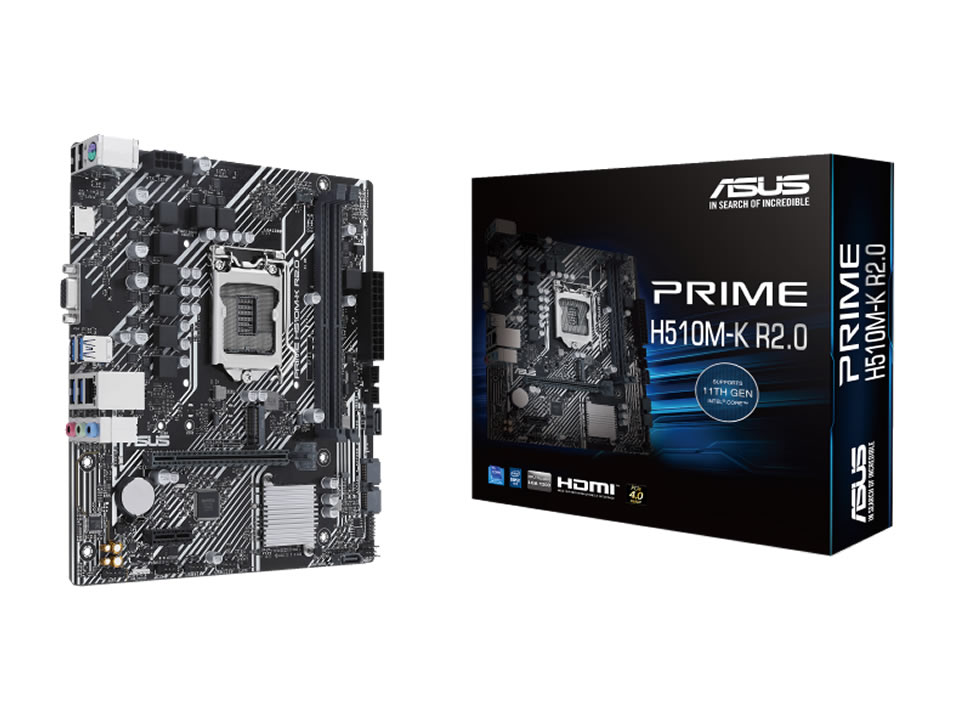 MB ASUS PRIME H510M-K R2.0 p/ Intel LGA1200 2xDDR4/1xPCI-e/4xSATA/1xM.2