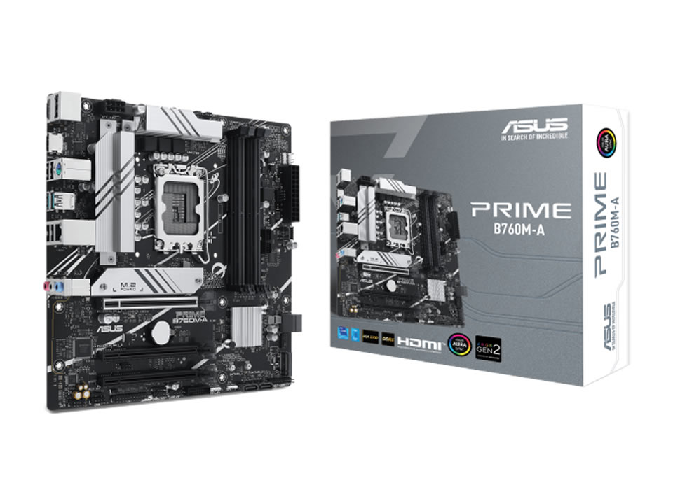 MB ASUS PRIME B760M-A p/ Intel LGA1700 4xDDR5/3xPCI-e/4xSATA/2xM.2