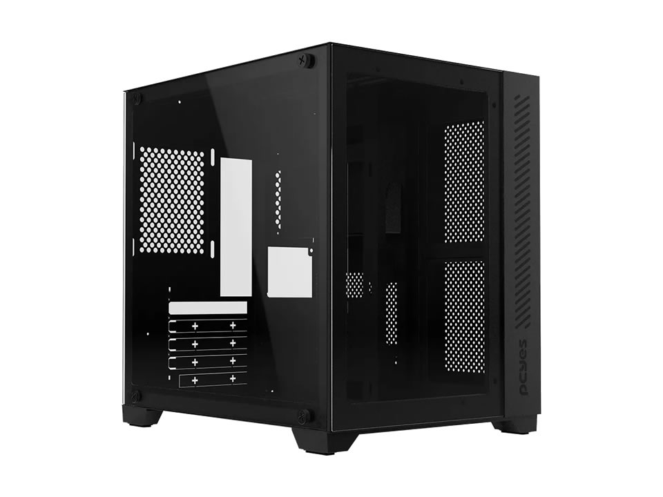 Gabinete Micro ATX PCYES Forcefield Preto - SEM FONTE (2U2/1U3/HDA/VT/FL/0F)