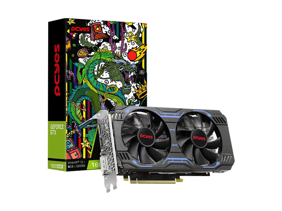 VGA PCI-e GeForce GTX1660 SUPER PCYES 6GB DDR6 192 bits [PA1660S6GR6DF] (DVI-D/HDMI/DP)