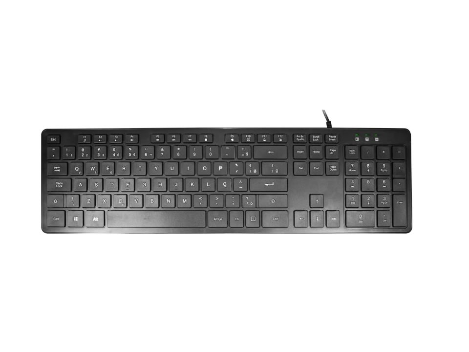 Teclado USB K-MEX KM-WF28 Multimídia Preto