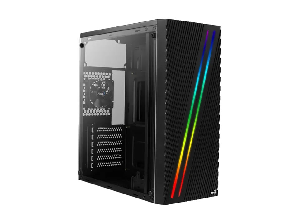 Gabinete ATX AEROCOOL Streak Preto [Streak-A-BK-v1] - SEM FONTE (2U2/1U3/HDA/TA/FS/1F)