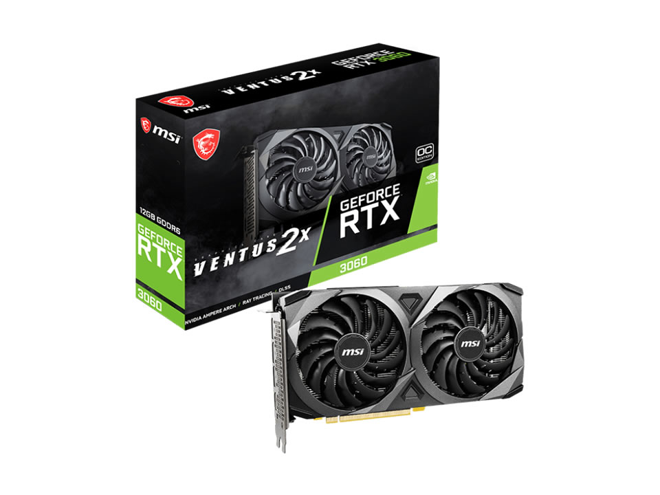 VGA PCI-e GeForce RTX3060 MSI Ventus 2X OC 12GB DDR6 192 bits [912-V397-664] (HDMI/3xDP)