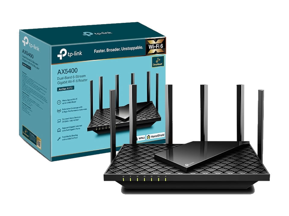 Wireless Router Gigabit Dual-Band TP-LINK Archer AX72 Ver. 1.0 c/ 6 Antenas (1WAN/4LAN)