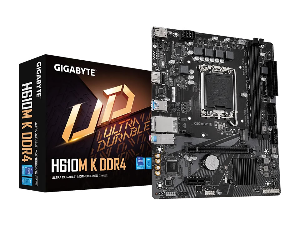 MB GIGABYTE H610M K DDR4 p/ Intel LGA1700 2xDDR4/1xPCI-e/2xSATA/1xM.2