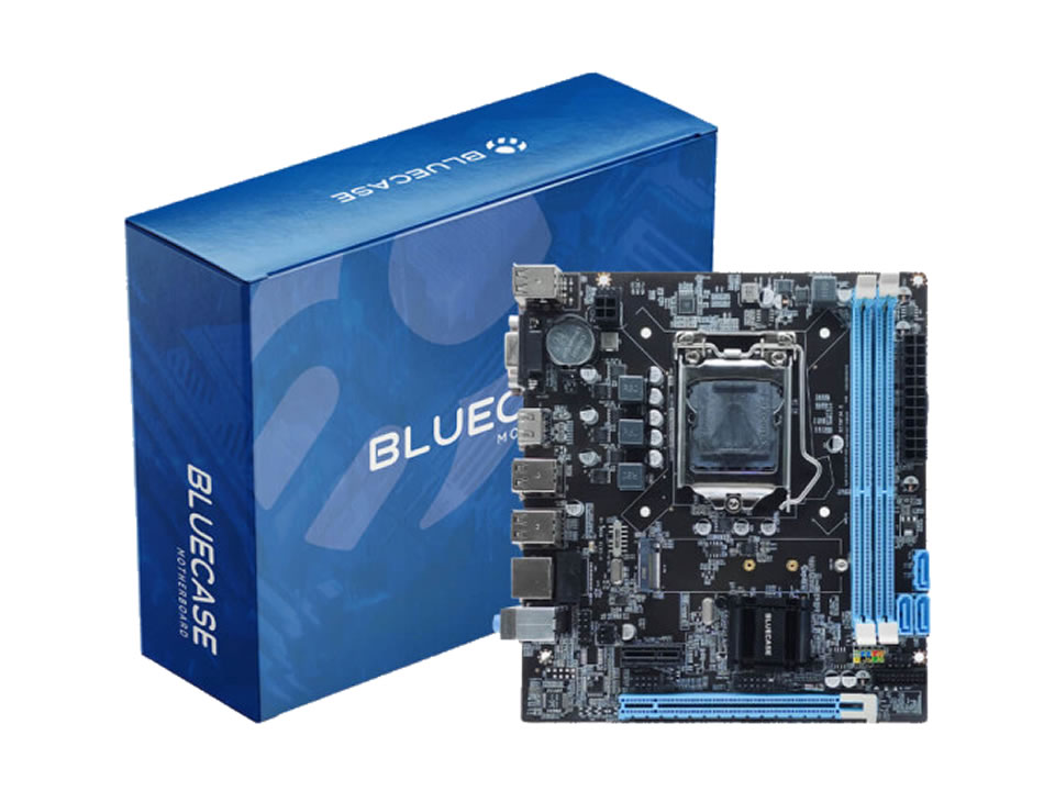 MB BLUECASE BMBH61-G2HG-M2EXR2BX p/ Intel 2ª/3ª Geração (LGA1155) 2xDDR3/1xPCI-e/3xSATA/1xM.2