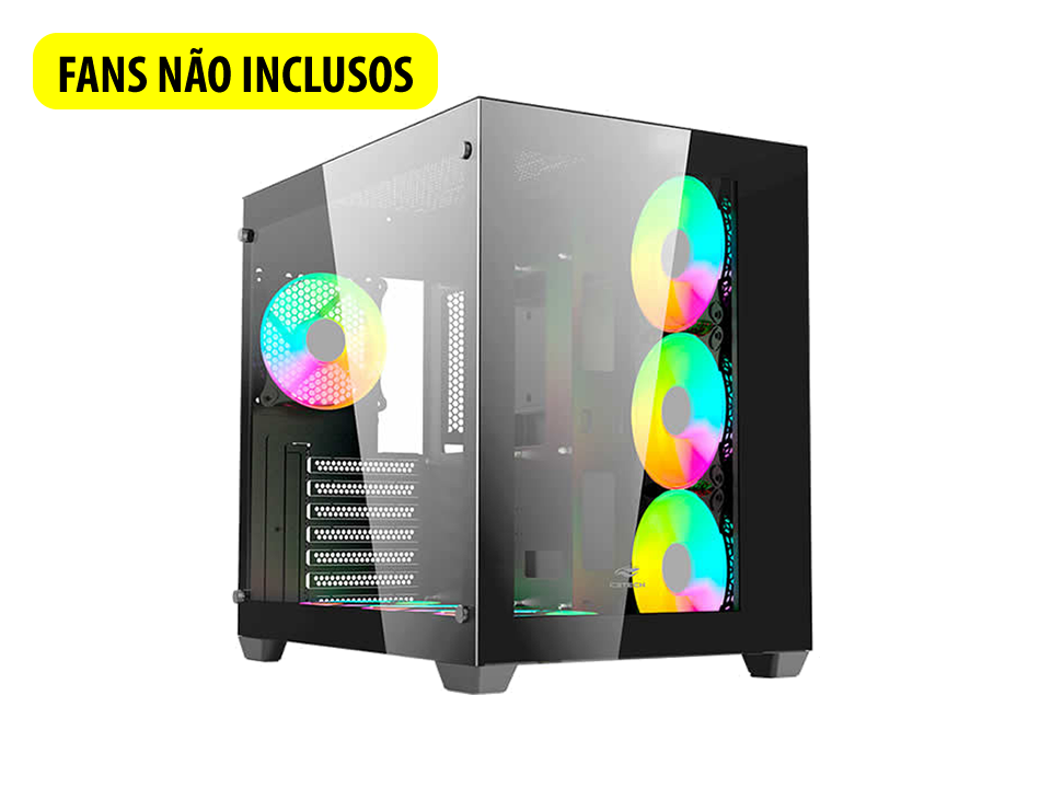 Gabinete ATX C3TECH MT-G910BK Preto - SEM FONTE (2U2/1U3/HDA/VT/FL/0F)