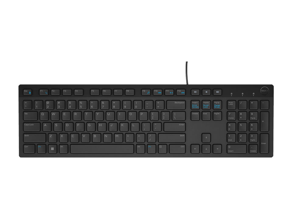 Teclado USB DELL KB216 Multimídia Preto